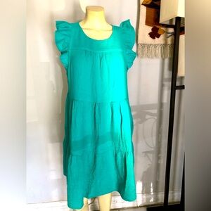 J Crew Teal Blue Summer Dress Size 10